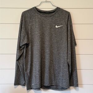 Nike Men's Gray Long Sleeve Swim Shirt Dri-Fit - Size M